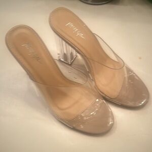 Nasty Gal clear heels. 4.5 inches.